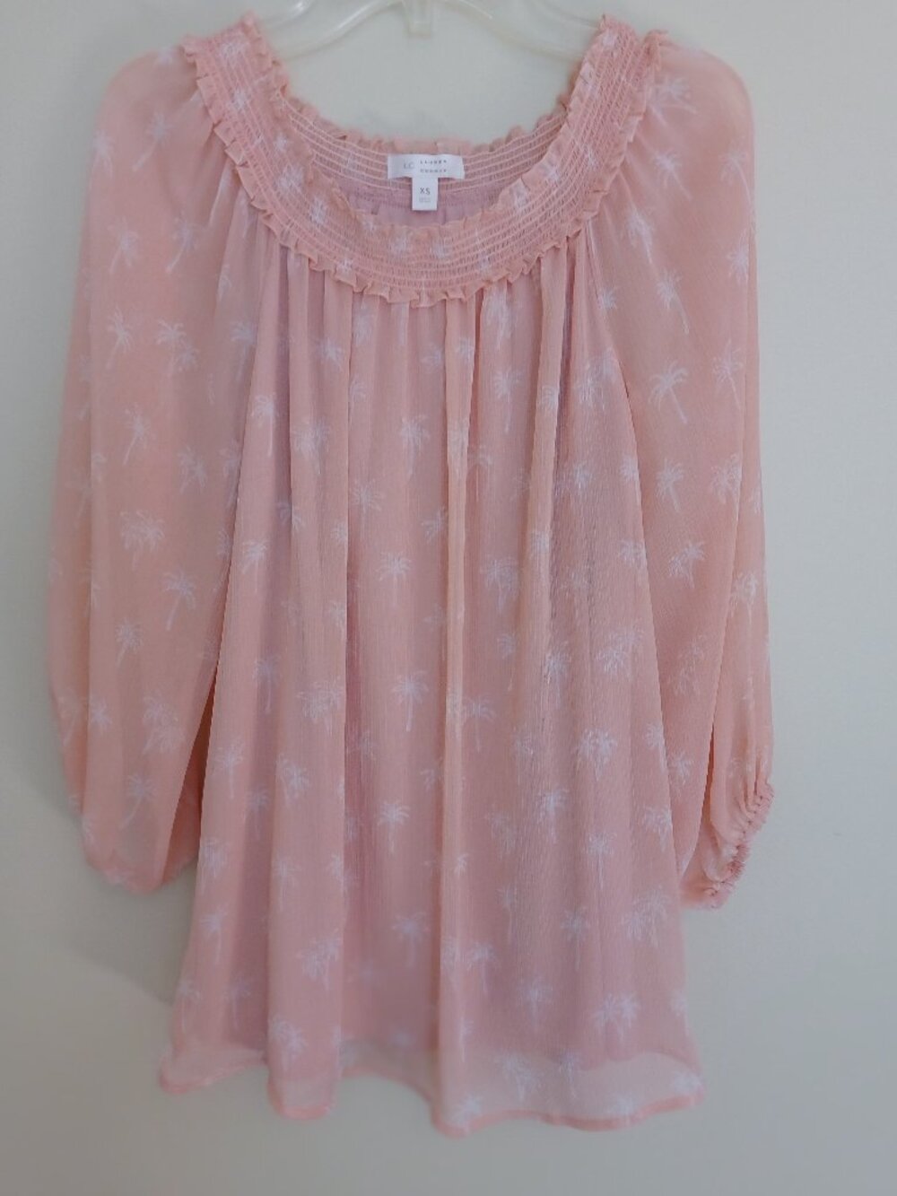 NWOT - Lauren Conrad Tunic Top, ¾ Sleeves in Light Coral/Peach, Size XS